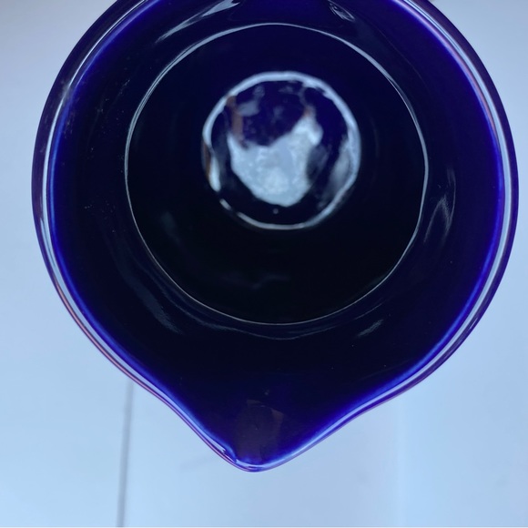 Pottery Pitcher Vintage Cerind Porcelana Vitro Portugal Cobalt Blue 7.25” Vase - Picture 12 of 16